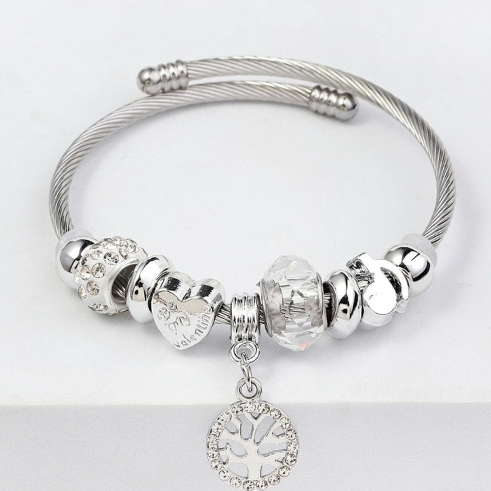 Elegant Silver Charm Bracelet